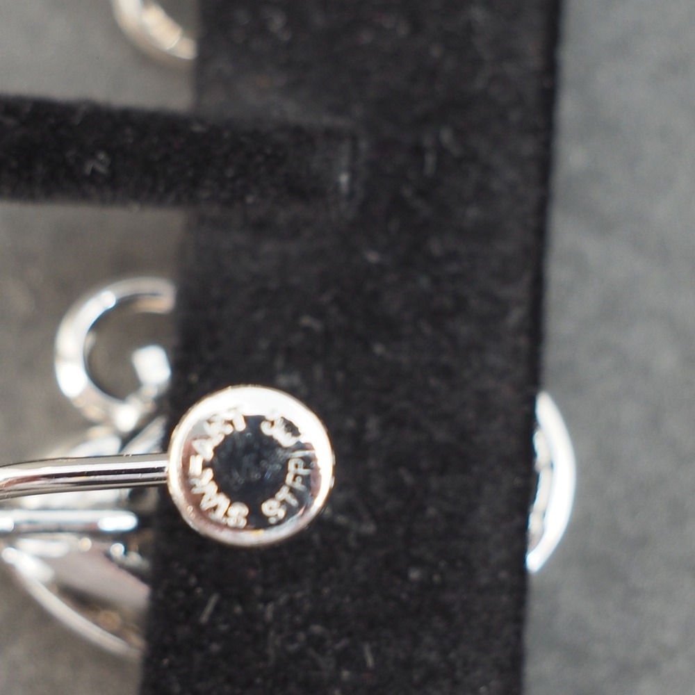 Vintage Earrings Screw Back Flower Floral Rhinestone Sterling Silver Filigree - Picture 2 of 5